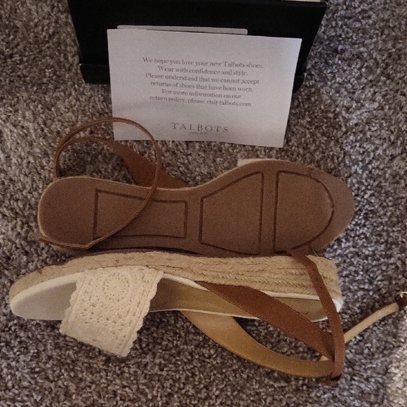 Talbots 9M Ivory PAME Brown and Cream Espadrille Sandals - Picture 6 of 6